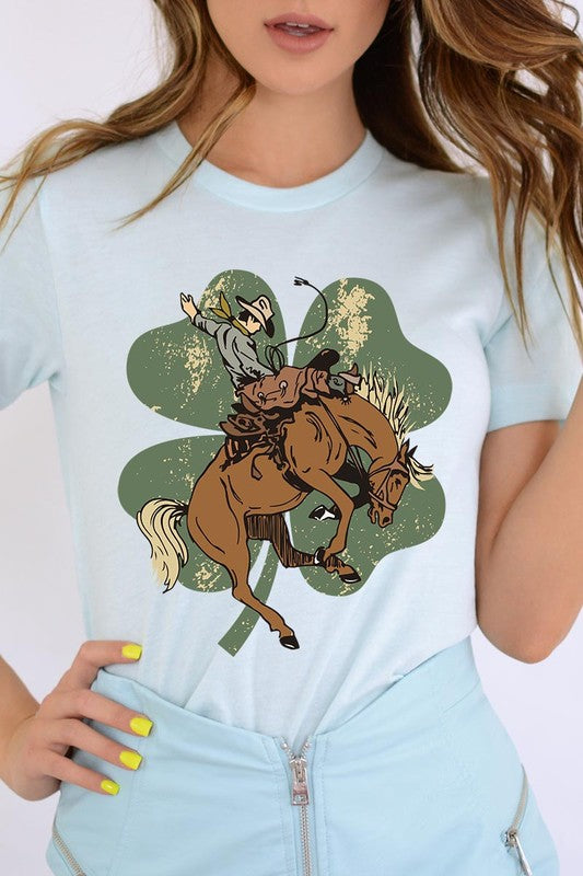 Lucky Bronco St. Patrick&#39;s Day Unisex Short Sleeve Graphic Tee