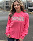 PLUS Neon Pink XOXO Faux Patch Sweatshirt