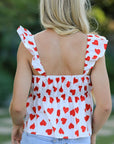 Miss Sparkling |All Over Heart Bow Top
