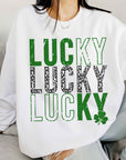 Lucky St. Patrick's Clover Oversized Sweatshirt