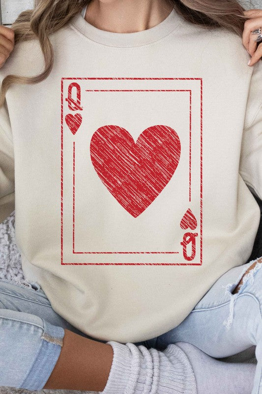 Queen of Hearts Valentines Graphic Sweatshirt