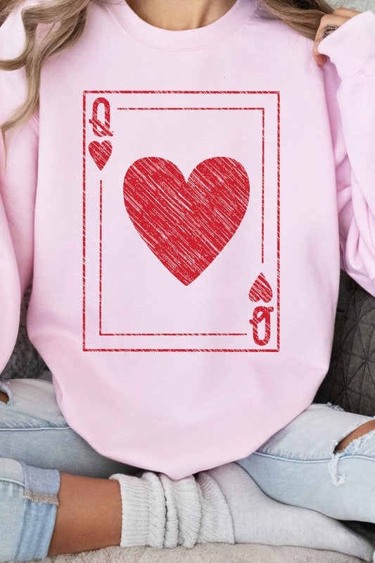 Queen of Hearts Valentines Graphic Sweatshirt