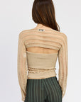 Emory Park Distressed Sweater Tube Top