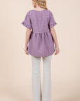 Marigold Textured Ruffle Sleeve Tunic Top