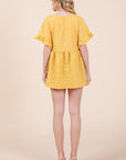 Marigold Textured Ruffle Sleeve Tunic Top