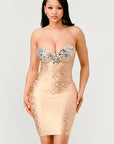 Athina Gilded Glamour Strapless Dress