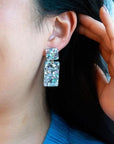 Ida Earrings - Silver Glitter