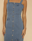Miss Sparkling | Denim Dress with Bow Detailing