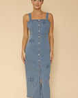 Miss Sparkling | Denim Dress with Bow Detailing