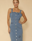 Miss Sparkling | Denim Dress with Bow Detailing