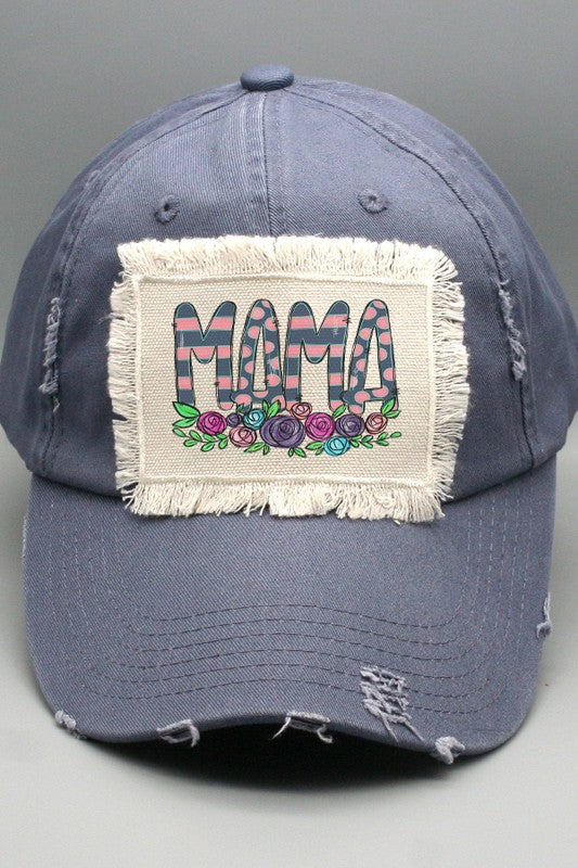 Mother&#39;s Day Striped Mama Floral Patch Hat