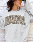 LEOPARD MAMA Oversized Graphic Fleece Sweatshirts