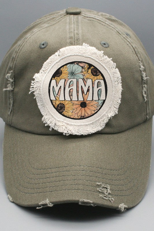 Mom gifts Mama Sunflower Circle Patch Hat