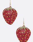 Iconic Strawberry Rhinestone Pillow Earrings