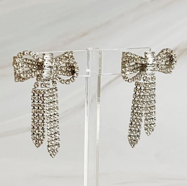 Perfectly Tied Bow Shine Earrings