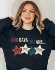 God Strong Loved Oversized Graphic Sweatshirts