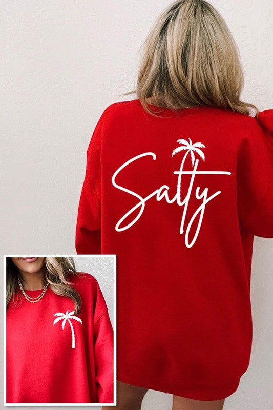 Salty Palm Graphic Fleece Sweatshirts