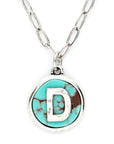Initial D Turquoise Pendant Necklace