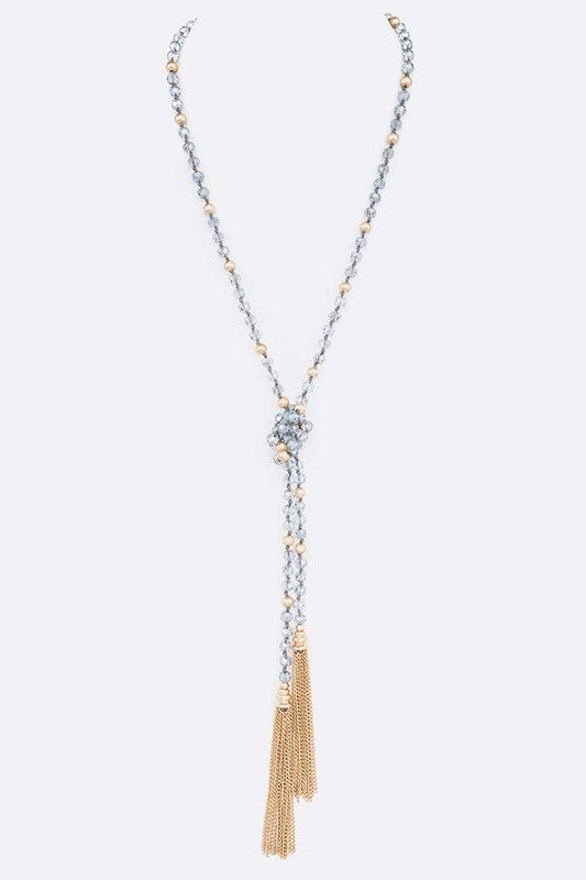 Convertible Chain Tassel Wrap Around Necklace