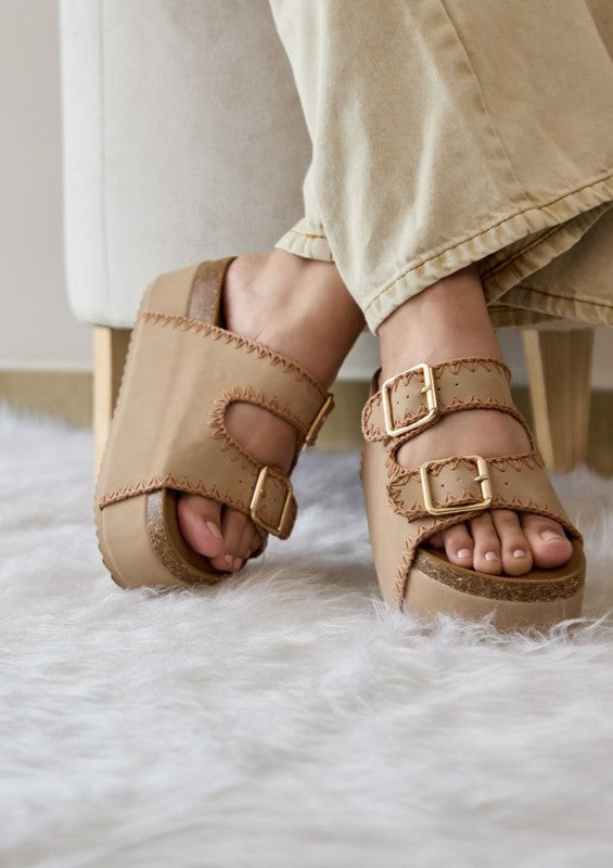 Nina Double Buckle Comfortable Flats