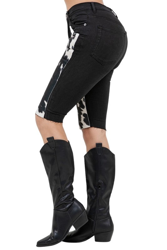 GJG Denim Rodeo Capri Short in Black