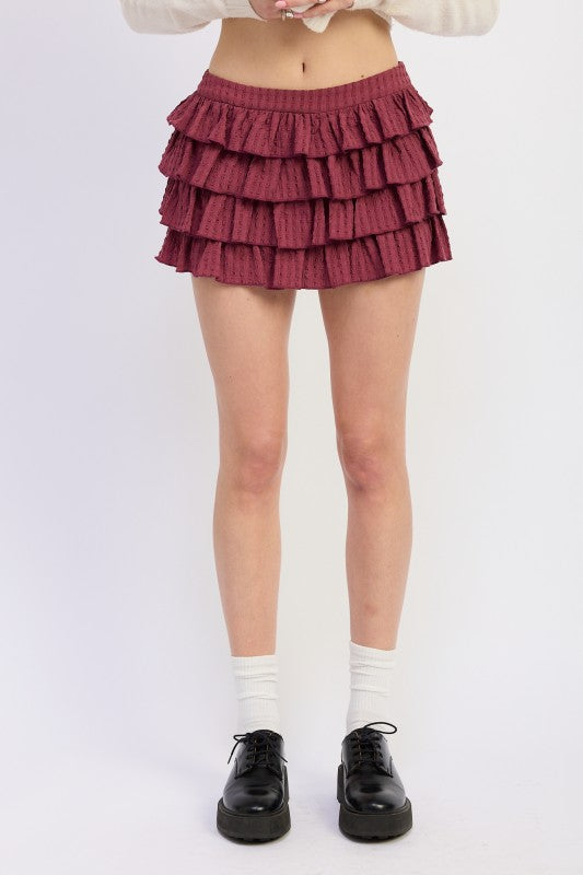 Emory Park Tiered Ruffle Mini Skirt