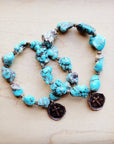 Chunky Blue Turquoise Beaded Bracelet