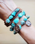 Chunky Blue Turquoise Beaded Bracelet