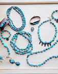 Chunky Blue Turquoise Beaded Bracelet