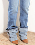 Artemis Vintage |ECO Friendly Seraphina Cuff Detailing Straight Leg Jeans - My Pampered Life Seattle