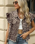 Miss Sparkling |Short Sleeve Ruffle Denim Vest