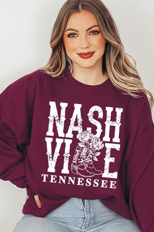 Nashville Cowgirl Boots Graphic Sweatshirt