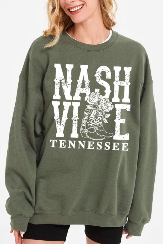 Nashville Cowgirl Boots Graphic Sweatshirt