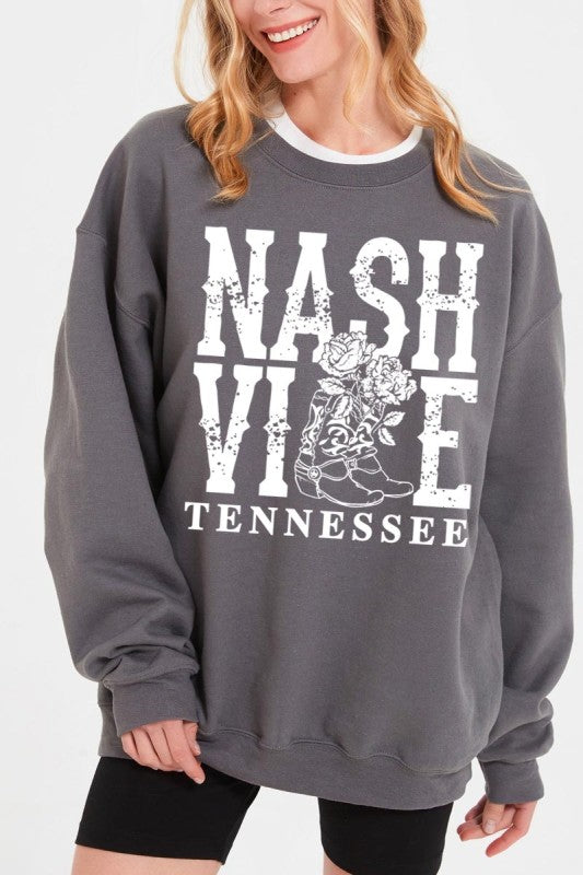 Nashville Cowgirl Boots Graphic Sweatshirt