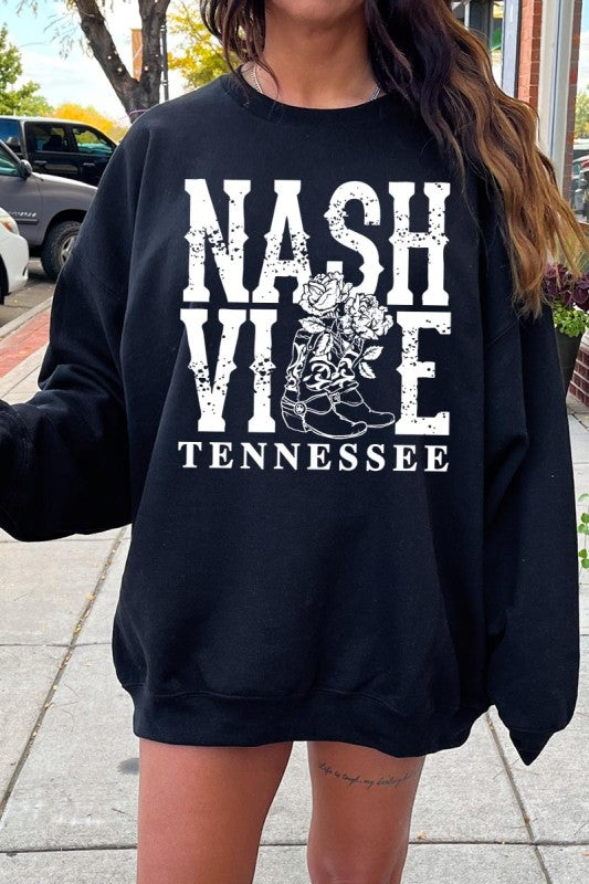Nashville Cowgirl Boots Graphic Sweatshirt