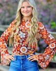 Miss Sparkling |Mesh Cropped Printed Top