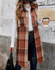 Miss Sparkling | Plaid Longline Lapel Vest