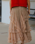 Miss Sparkling | Mesh Ruffle Maxi Skirt