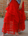 Miss Sparkling | Mesh Ruffle Maxi Skirt