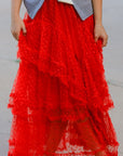 Miss Sparkling | Mesh Ruffle Maxi Skirt