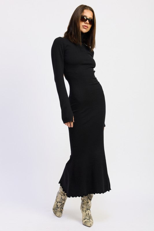 Emory Park | Turtle Neck Midi Dress with Back Cutout