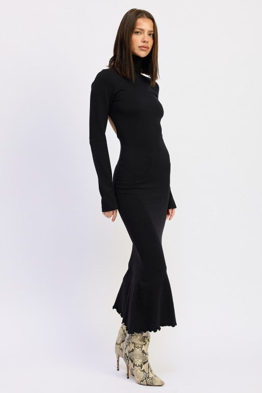 Emory Park | Turtle Neck Midi Dress with Back Cutout