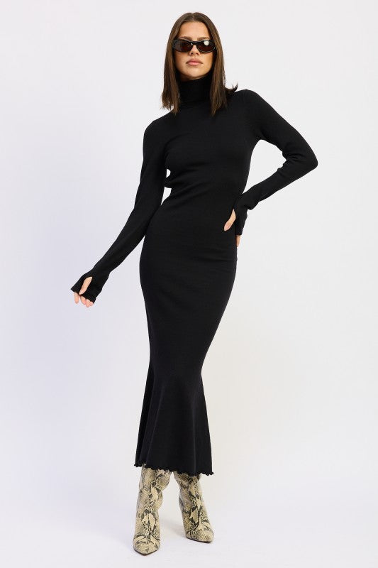 Emory Park | Turtle Neck Midi Dress with Back Cutout