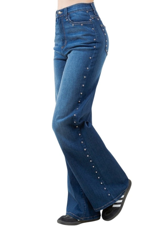GJG Denim Baggy Wide Leg Jean with studs
