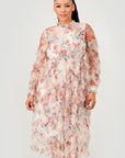 Floral Ruffle Sheer Midi Dress