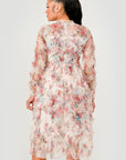 Floral Ruffle Sheer Midi Dress