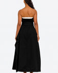 Strapless Belted Trench Maxi Dress