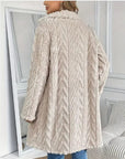 Miss Sparkling |Houndstooth Pattern Fleece Coat