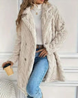 Miss Sparkling |Houndstooth Pattern Fleece Coat