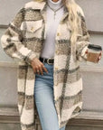 Miss Sparkling |Plaid Faux Fur Coat